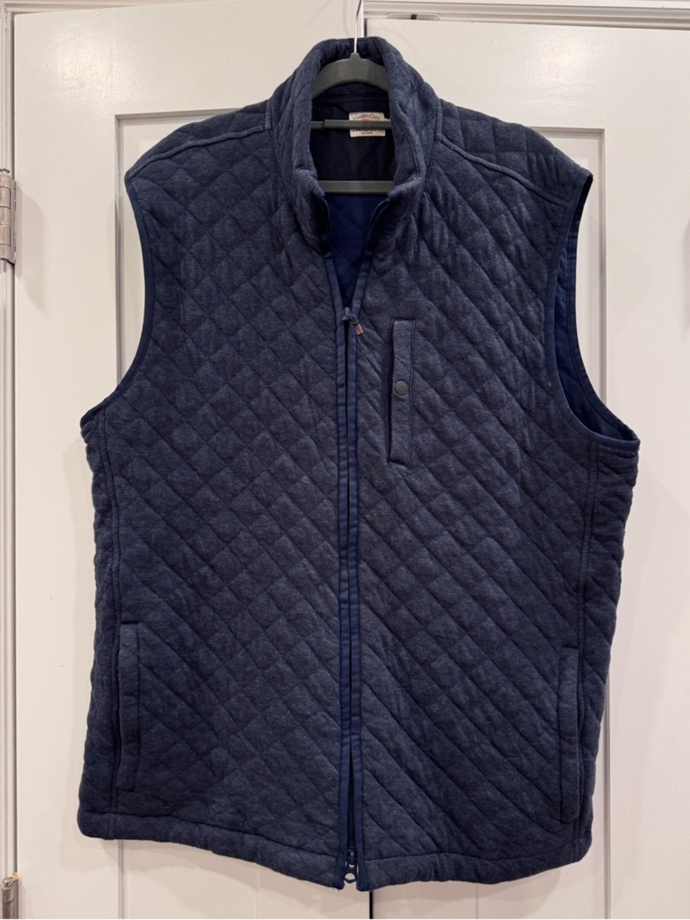 Faherty Epic Quilted Fleece Vest - Navy Melange - Picture 3 of 6